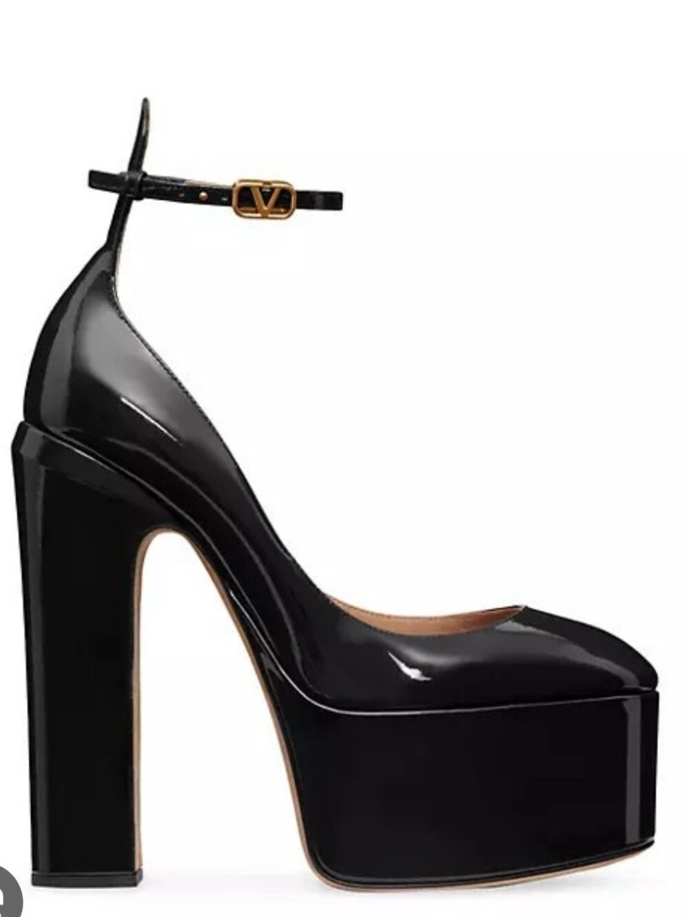 Valentino Garavani Tan-Go Platform Pumps Patent Leather 155 MM Tan Go Heels